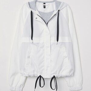 H&M White Windbreaker Jacket